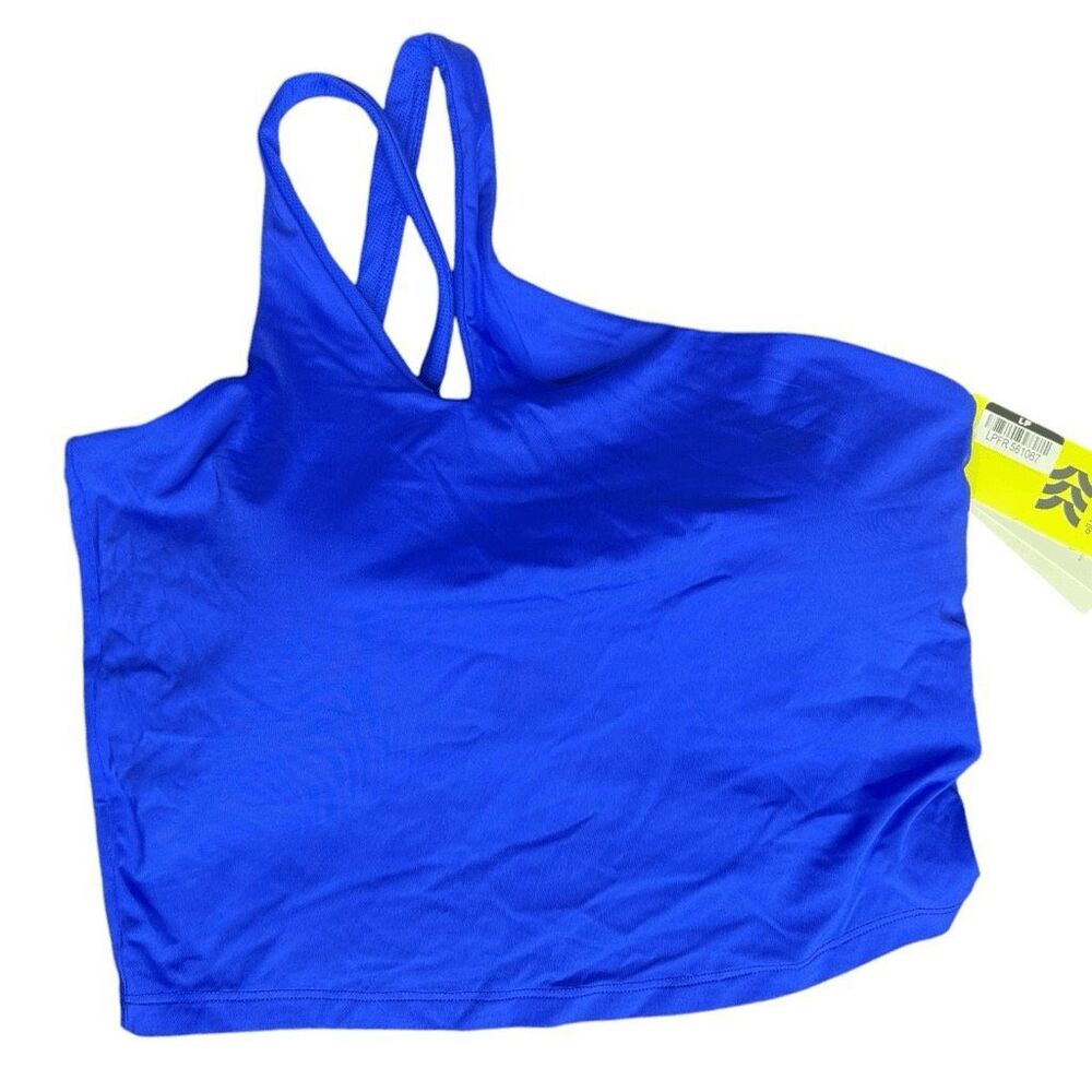 All in Motion Dark Blue Asymmetric Crop SportsBra Top XL